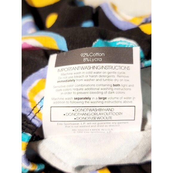 GK Elite VTG Retro 60s Concentric Circles LS Cotton Leotard Bodysuit AS Adult S - Picture 11 of 15